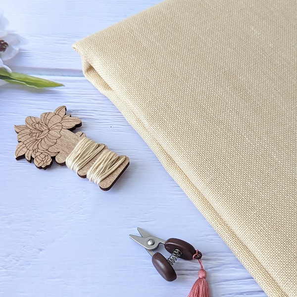 28ct Linen Cross Stitch Fabric/Linen Fabric for counted cross stitch/ Sandstone -Tea Dyed color