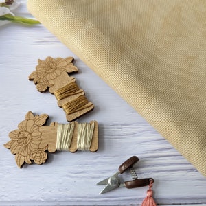 20ct Zweigart Aida Cross Stitch Premium Fabric/Zweigart  Aida Premium Fabric for counted cross stitch - Vintage Country Mocha (marbled)