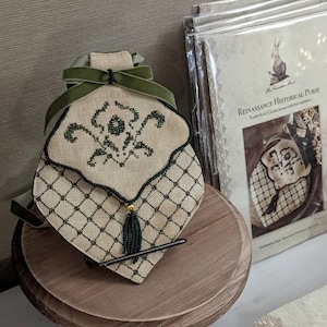 1600 Historical Purse reproduction, Cross stitch kit by The Primitive Hare/2022 Nashville Needlework Market EXCLUSIVE/Ready to ship