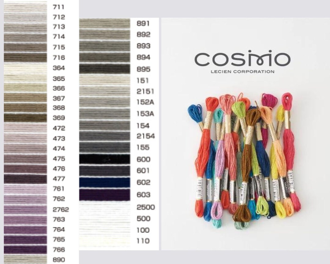 Cosmo Stranded Thread 718 Cosmo Cotton Embroidery Floss: Size 25, 6-strand Thread - Etsy