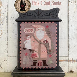 Pre-Order - Teresa Kogut -  &quot;Pink Coat Santa&quot;, Printed  Cross Stitch Chart