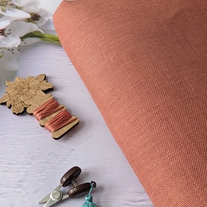 32ct Zweigart Belfast Linen Cross Stitch Fabric/Linen Fabric for counted cross stitch/ Cross stitch Embroidery fabric -  Terracotta color