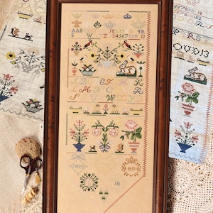 Jeannette Douglas Designs 2024 Nashville Needlework Market NEW release -&quot;Crown Sampler Adaptation & Reproduction&quot; Cross Stitch Chart