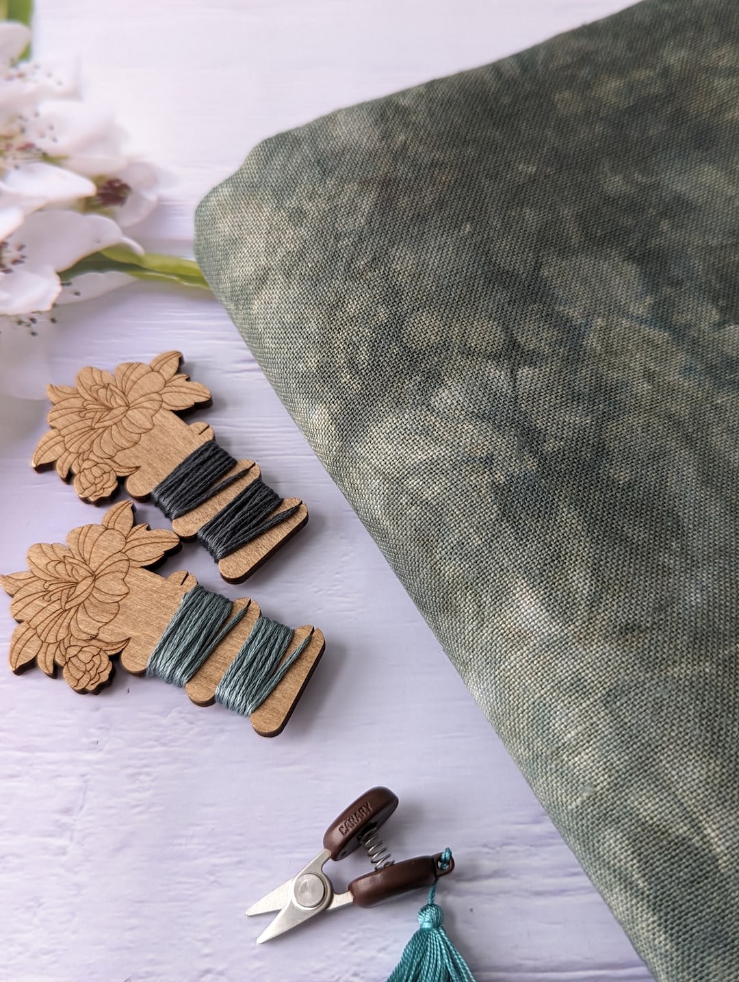 34ct Hand-dyed Linen by Atomic Ranch Fabrics - “sequoia