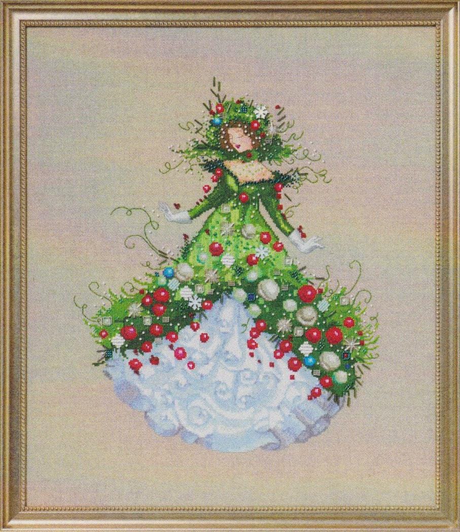 Merry Merry Christmas Tree Lady: Nora Corbett Cross Stitch Pattern