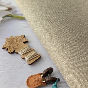 32ct Zweigart  Belfast Linen Cross Stitch Fabric/Linen Fabric for counted cross stitch/Cross stitch fabric - Raw Gold, Sparkly