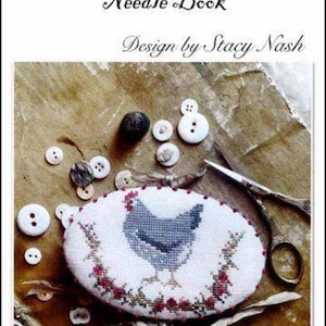 Little French Hen - Needle Book - Cross Stitch Chart by Stacy Nash Primitive Designs/Ready to ship