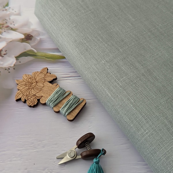 36ct Zweigart Edinburgh Linen Fabric: Smoke Blue Cross Stitch