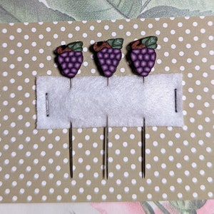 2023 Nashville Needlework Market New release from Puntini Puntini  -  Pins set &quot;Grapes&quot;/Ready to ship