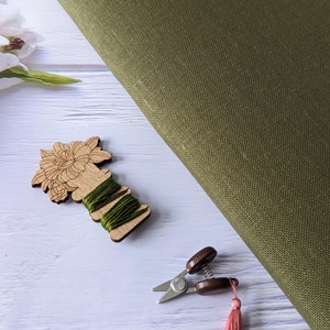 32ct Linen Cross Stitch Fabric/Linen Fabric for counted cross stitch/ Cross stitch Embroidery fabric  - Laurel  color