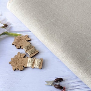 32ct Zweigart  Belfast Linen Cross Stitch Fabric/Linen Fabric for counted cross stitch/ Cross stitch Embroidery fabric/  Flax color