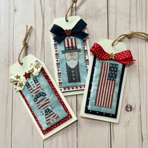 Dirty Annie&#39;s Southern Style - &quot;Patriotic Tags&quot; chart 2023 Summer NEW  release/ Cross Stitch Chart NEW