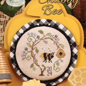 Jeannette Douglas Designs 2024 Nashville Needlework Market release  -&quot;Chubby Bee&quot; Cross Stitch Chart