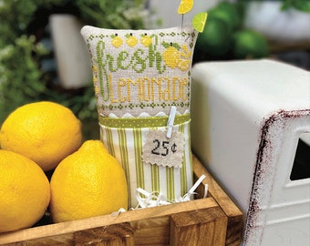 2023 Nashville Needlework Market New release from  Primrose Cottage Stitches  - "Fresh Lemonade" chart/Ready to ship