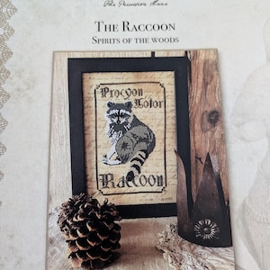 2022 Nashville Needlework Market NEW release from The Primitive Hare - &quot;Spirits of the Woods - The Racoon&quot; chart/Ready to ship