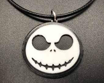 Collar inspirado en Jack Skellington / Colgante de cordón Wow3D Pesadilla antes de Navidad