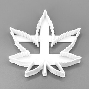 Cannabis Leaf Cookie Cutter | Baking Marijuana Cake Biscuit Embosser Fondant Leaf Wow3D