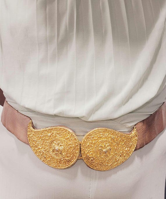 Vintage Judith Leiber Brown and Gold Belt Vintage Judith Leiber Bonwit Teller Brown Leather Gold  main image 3