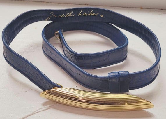 Judith Leiber Blue& Gold Belt - Etsy display picture 3