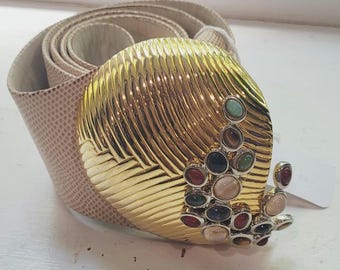 Tan Judith Leiber Vintage Belt - Etsy display picture 2
