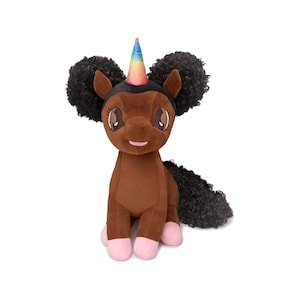 Chloe Unicorn Plush Toy with Brown Eyes - 15 inch