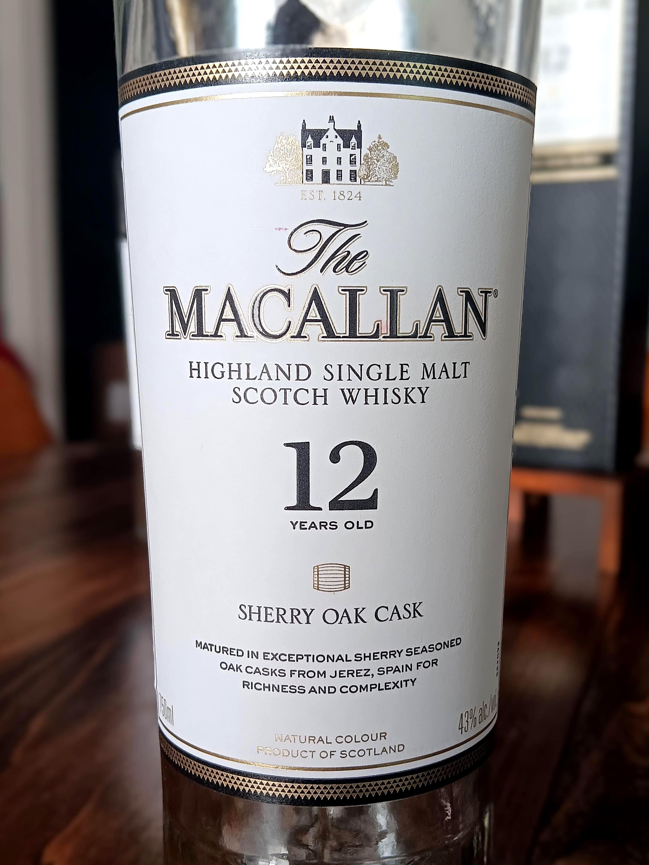 Empty Macallan 12-year Scotch Whisky Bottle and Box Set