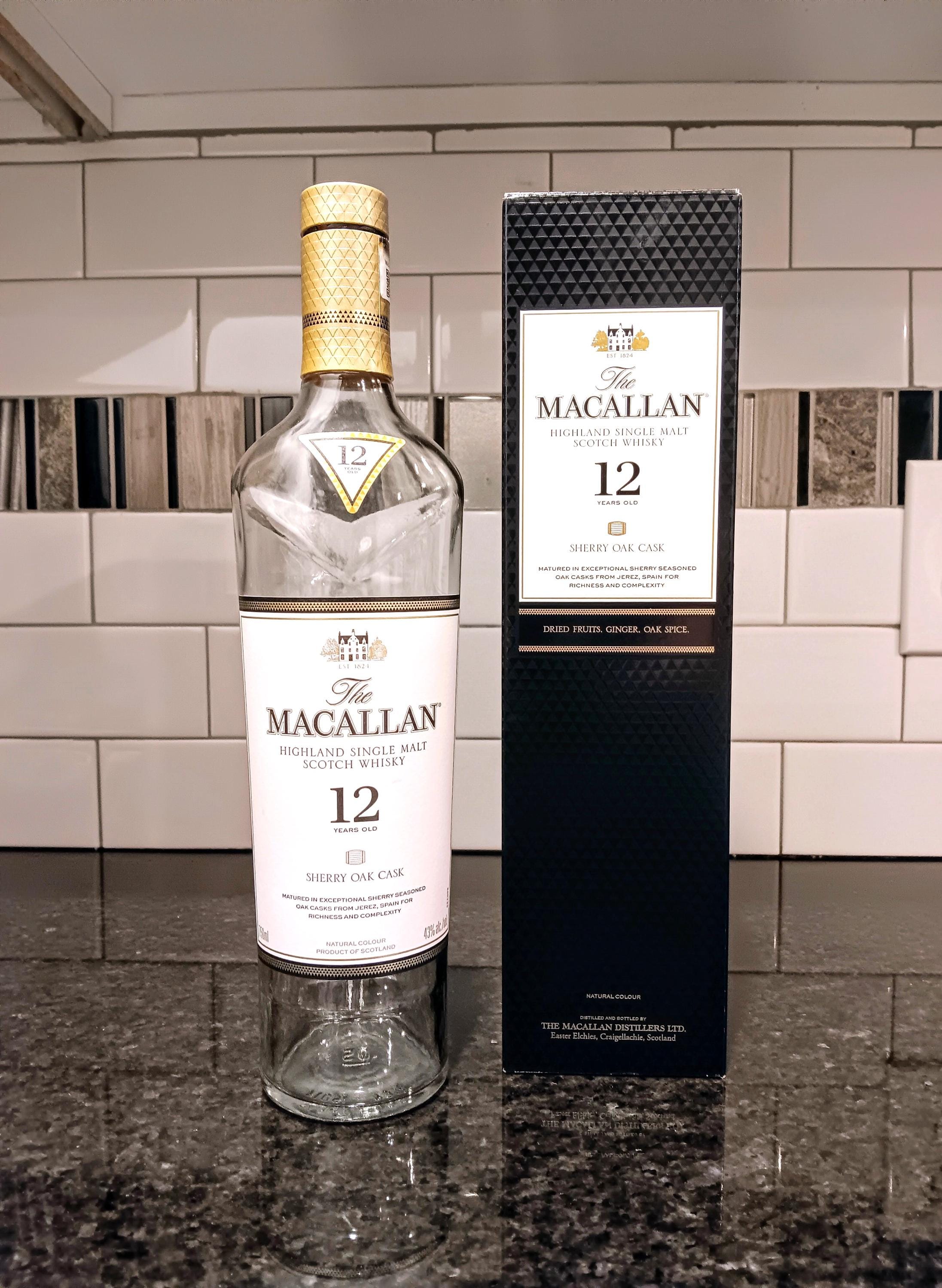 The MACALLAN 12 Years Old 空瓶・箱 Empty Macallan 12-year Scotch Whisky Bottle and Box Set