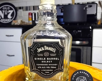 Jack Daniels Single Barrel Select - Tennessee Whiskey Bottle - EMPTY, Rinsed and Upcycled