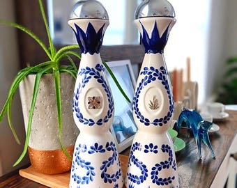 Clase Azul Tequila Reposado, 750 ML | EMPTY, Rinsed, and Upcycled with Bell Lid
