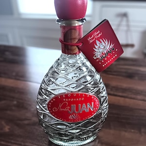 Empty Number Juan Tequila bottle with story booklet | Number Juan Tequila Reposado | Tequila decor | Ron White