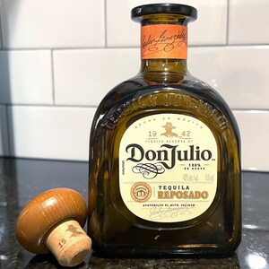 Don Julio Reposado Bottle - EMPTY, Rinsed and Upcycled with Cork