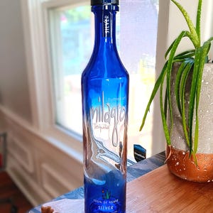 Empty Milagro Silver tequila bottle, 750 ML size - rinsed with cork included