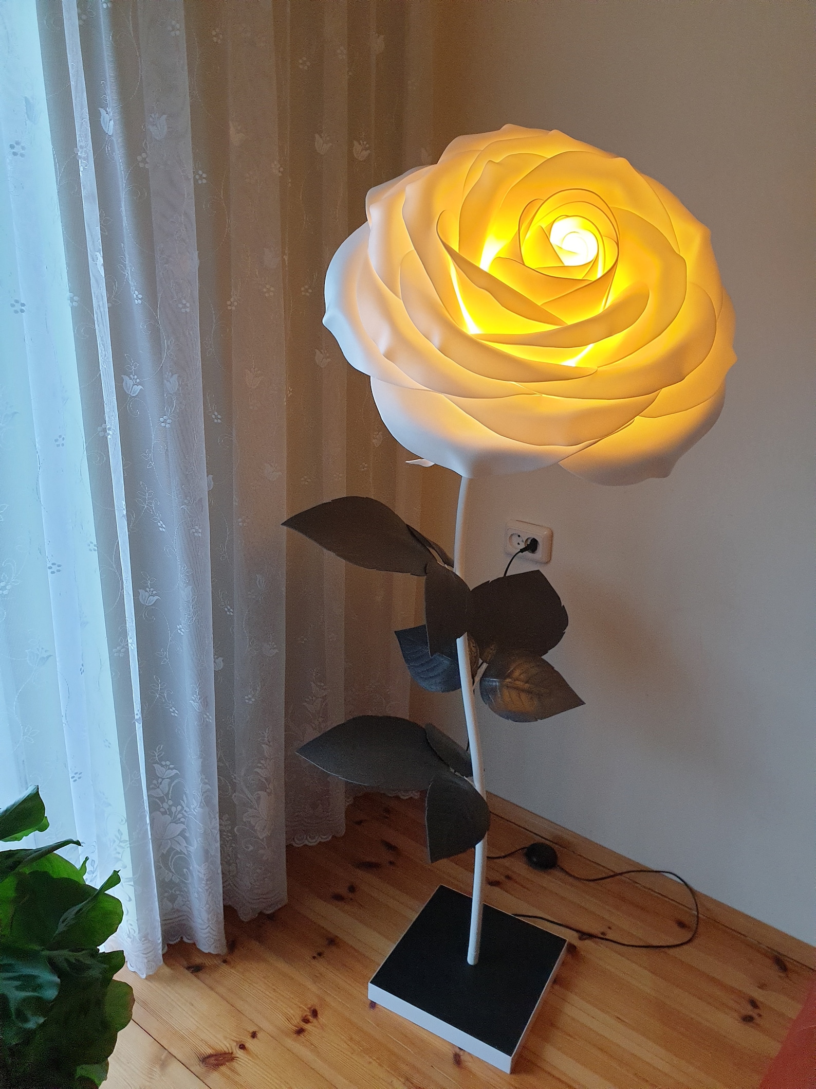 Giant isolon flower lamp floor lamp night lamp rose flower Etsy