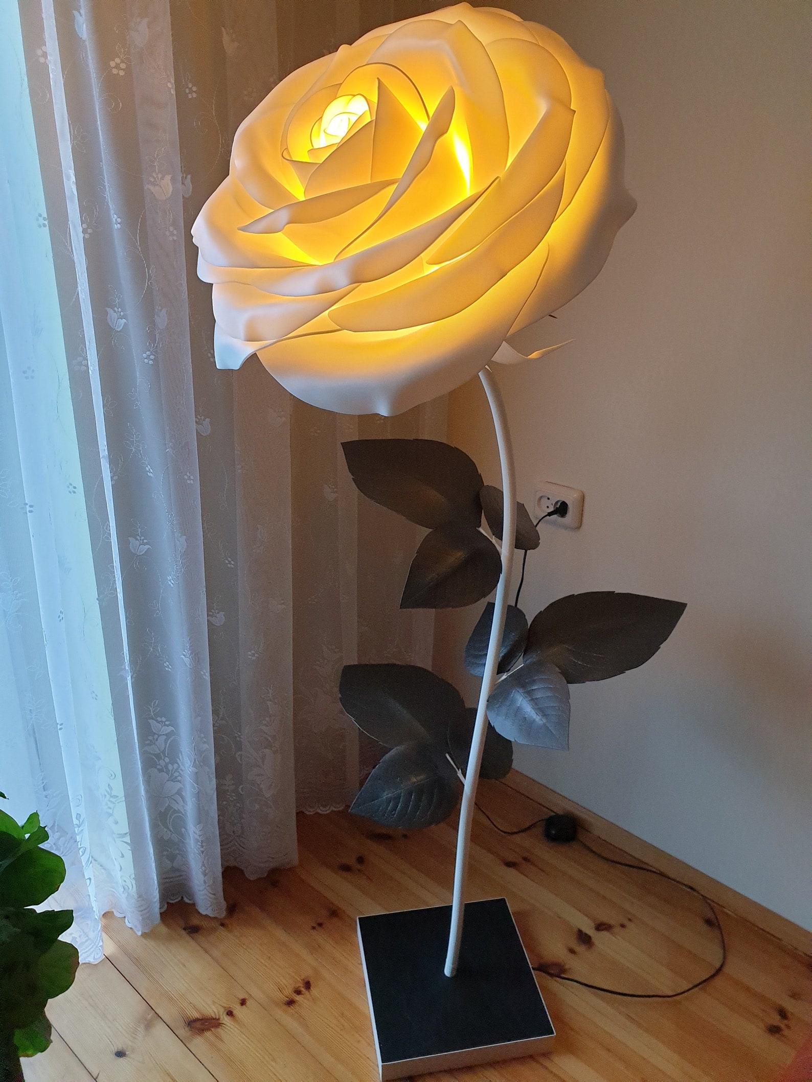 Giant isolon flower lamp floor lamp night lamp rose flower Etsy