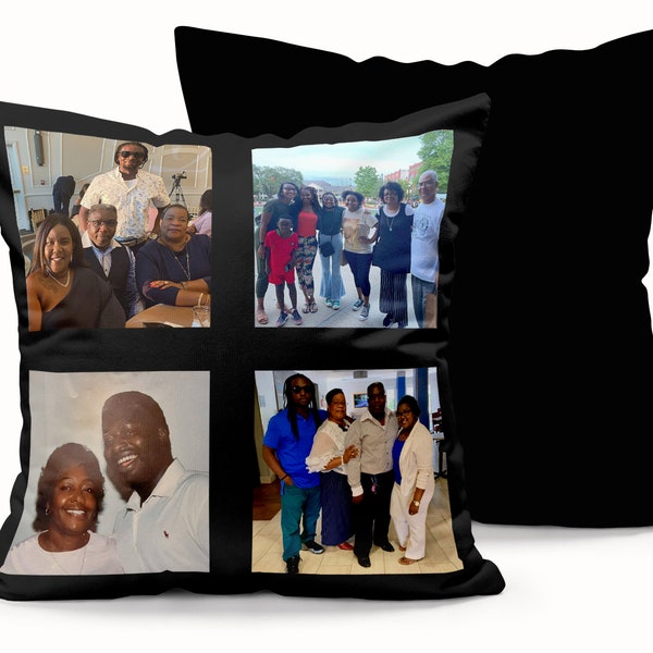 4 Panel Pillow | Pillow with Multiple Photos | Personalized Throw Pillow | Picture Pillow 15x15 | Personalized Gift | Gifts For Mom