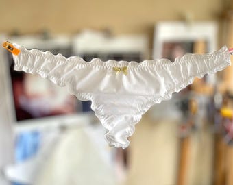 Braguita de cosplay Frou-Frou para mujer, tanga y velo blanco