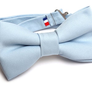 1- Men&#39;s Plain Cotton Satin Bow Tie - Made in France