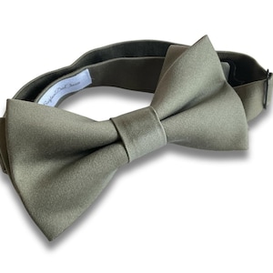 2- Men&#39;s Bow Tie Plain Cotton Satin - Made in France