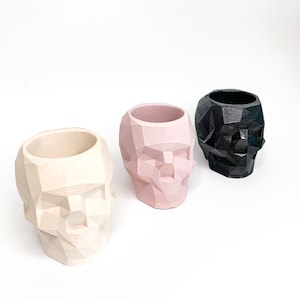 Geometric Skull Plant Pot: Handmade Gothic Home Decor