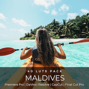 40 Malediven Kinetische LUTs | Tropical Ocean Blue Color Grading für CapCut, Premiere Pro, DaVinci Relösung | Reisen & Luxusresort LUT Pack Bild 1