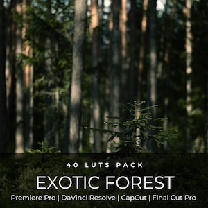 40 Dark Forest LUTs | Moody Green Cinematic Color Grading for Premiere Pro, CapCut & DaVinci Resolve | Nature Hiking Film Look image 1