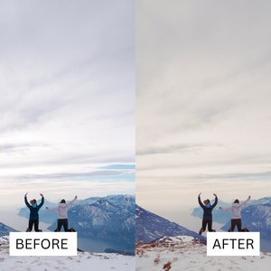 50 vinterfilmiska LUT-paket | Färggraderings-LUT:er för snö och alpina landskap för Premiere Pro, CapCut, DaVinci Resolve | Förinställningar för filmutseende bild 8