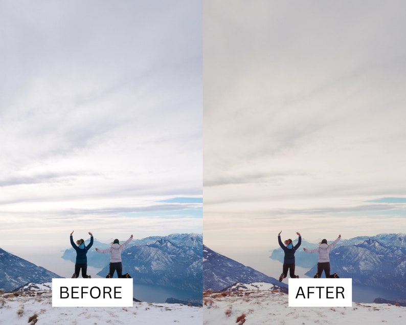 50 vinterfilmiska LUT-paket | Färggraderings-LUT:er för snö och alpina landskap för Premiere Pro, CapCut, DaVinci Resolve | Förinställningar för filmutseende bild 8