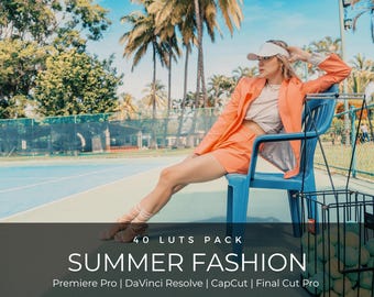 40 LUTs de moda veraniega / Corrección de color cálida y brillante para CapCut, Premiere Pro, DaVinci Resolve / Paquete de LUTs para vídeos de influencers e Instagram
