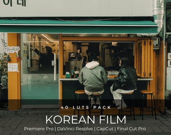40 koreanische Film LUTs | K-Drama Cubic Color Grading Pack für Premiere Pro, CapCut & DaVinci Relösung | Seoul Aesthetic Travel LUTs