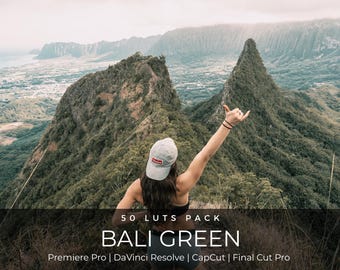 50 Bali Green LUT Pack | Tropical Cinematic Color Grading LUTs for CapCut, Premiere Pro & DaVinci Resolve | Island Film Look