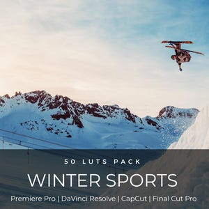 Paquete de 50 LUTs para deportes de invierno / LUTs de corrección de color cinematográfica para GoPro para snowboard y esquí / Premiere Pro, CapCut, DaVinci Resolve imagen 1