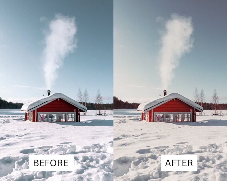 50 vinterfilmiska LUT-paket | Färggraderings-LUT:er för snö och alpina landskap för Premiere Pro, CapCut, DaVinci Resolve | Förinställningar för filmutseende bild 3