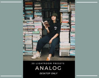 30 Analog Lightroom Presets – Vintage Film Look, Cinematic Photo Filters (Desktop Only)