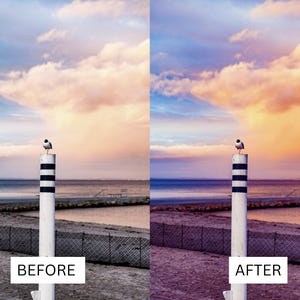 50 paarse zonsondergang LUT's | Dusk Beach Cinematische kleurgradatie voor Premiere Pro, CapCut en DaVinci Resolve | LUT-pakket kustlandschap afbeelding 11